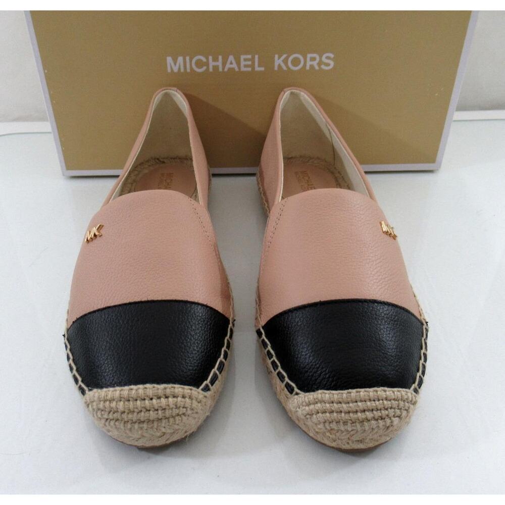 Michael Kors Kendrick Slip On Espadrille Flat Shoes MK Logo Oyster Black - Picture 4 of 6